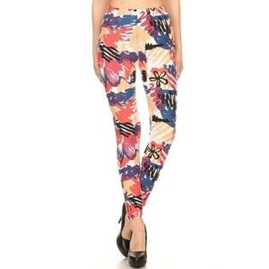 Reg One Size Womens Art Class Scribbles Printed Knit Legging Skinny, Full Length